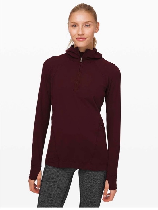 lululemon athletica Tops - Lululemon Warm Stabilizer 1/2 Zip Hoodie Garnet Women's 6